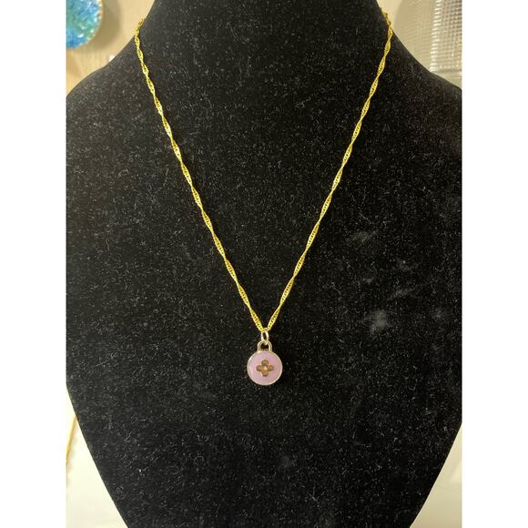 Louis Vuitton Lilac Flower Charm/Zipper Pull on Necklace Chain - Picture 3 of 3